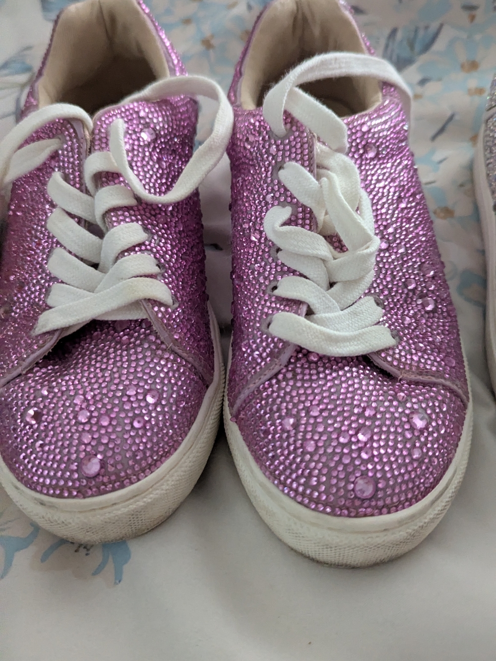 Betsey Johnson Pink Rhinestone Kids Sneakers Size 4